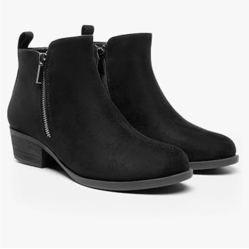 DREAM PAIRS Women's Ankle Boots Classic Low Chunky Heel Side Zipper NWOT 8.5